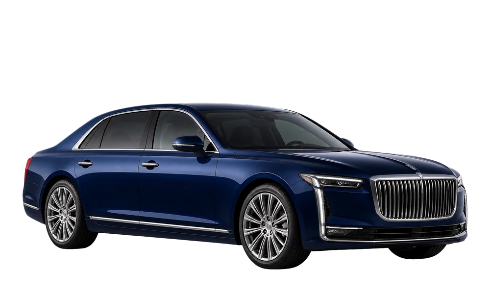 Tmavě modrý americký luxusní sedan